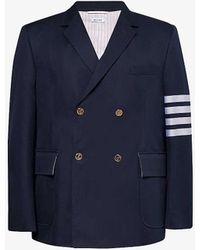 Thom Browne - Four-bar Double-breasted Regular-fit Cotton Blazer - Lyst