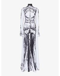 Jean Paul Gaultier - Paris Graphic-pattern Stretch-woven Maxi Dress - Lyst