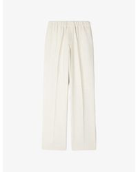 Sandro - Elasticated-Waist Wide-Leg Stretch-Woven Trousers - Lyst