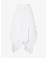 JW Anderson - Pleated Asymmetric Woven Midi Skirt - Lyst