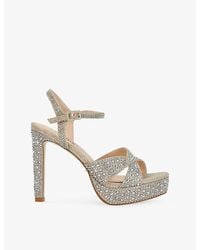 Dune - Mayve Satin Platform Heeled Sandals - Lyst