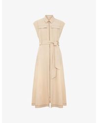 Phase Eight - Alira Belted-Waist Cotton Midi Dress - Lyst