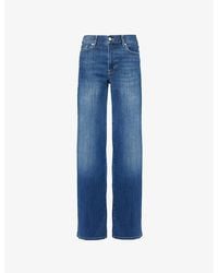 FRAME - Le Slim Palazzo Long Five-Pockets Wide-Leg High-Rise Stretch-Denim Blend Jeans - Lyst