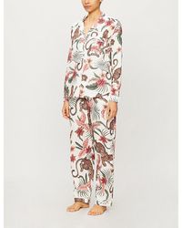Desmond & Dempsey - Soleia Jungle-Print Cotton Pyjama Set - Lyst