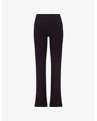 Skims - Foldover Slim-Fit High-Rise Stretch-Jersey Trousers - Lyst