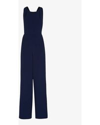 Whistles - Vy Tie-back Maxi Stretch-recycled Polyester-blend Jumpsuit - Lyst