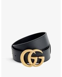 Gucci - Belt Gold Double G Buckle Leather 397660 4cm (GGB1001) - Lyst