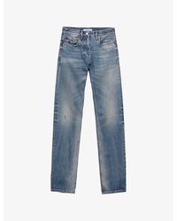 Prada - Vintage-Wash Tapered Denim Jeans - Lyst