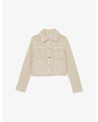 Reiss - Renzo Textured Cotton-Blend Trucker Jacket - Lyst