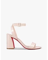 Christian Louboutin - Miss Sabina 85 Patent-leather Heeled Sandals - Lyst