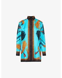 Gucci - Graphic-pattern Collar Silk Shirt - Lyst