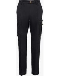 Versace - Informal Belt-loop Mid-rise Wide-leg Cotton Trousers - Lyst
