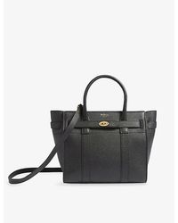 Mulberry - Zipped Bayswater Mini Grained-Leather Tote Bag - Lyst