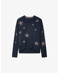 Zadig & Voltaire - Markus Star-motif Relaxed-fit Cashmere Jumper - Lyst