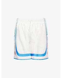 CASABLANCA - Graphic-Print Drawstring Silk Shorts - Lyst