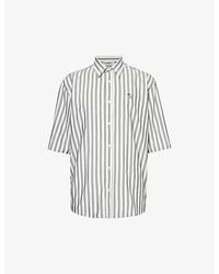 Acne Studios - Logo-embroidered Striped Relaxed-fit Woven Shirt - Lyst