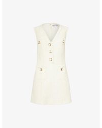 Self-Portrait - Sleeveless Boucle Woven Mini Dress - Lyst