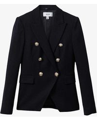 Reiss - Vy Tally Double-breasted Tailored Wool-blend Blazer - Lyst