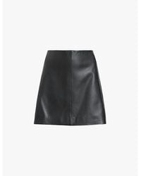 AllSaints - Renai Slim-Fit Mid-Rise Leather Mini Skirt - Lyst