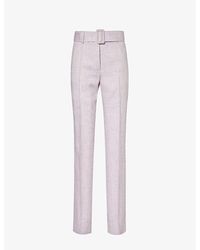 Dries Van Noten - Belted-waistband Pressed-crease Woven Trousers - Lyst