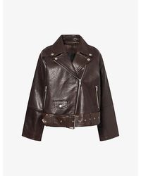 Stand Studio - Romy Belted Leather Jacket - Lyst