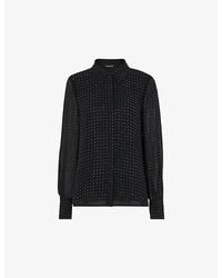 Whistles - Hot Fix Diamante-Embellished Woven Blouse - Lyst