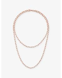 Cartier - Santos De Small Long 18Ct Rose- Chain Necklace - Lyst