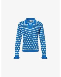 Damson Madder - Silvia Knitted Cotton-Blend Polo Top - Lyst
