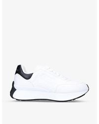 Alexander McQueen - Women's Sprint Runner Logo-embossed Leather Trainers - Lyst