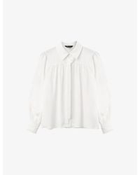 Whistles - Tie-Detail Regular-Fit Crepe Blouse - Lyst