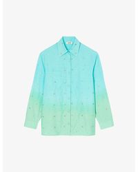 Sandro - Rhinestone-embellished Tie-dye Cotton Shirt - Lyst