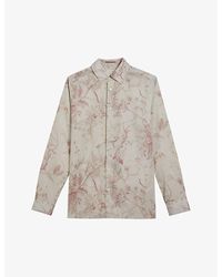 Ted Baker - Floral-print Slim-fit Woven Shirt - Lyst