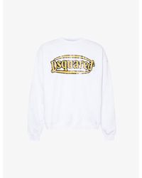 DSquared² - Vintage Logo Text-print Cotton-jersey Sweatshirt - Lyst