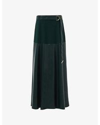 eem - Panelled Faux-Leather Maxi Skirt - Lyst