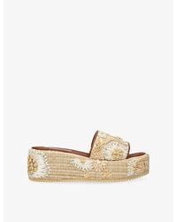 Steve Madden - Decor Embroidered Raffia Mules - Lyst
