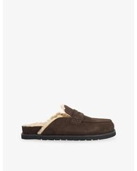 Dune - Goldy Faux Shearling-Lined Suede Loafers - Lyst