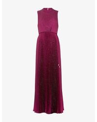 Phase Eight - Simara Pleated Woven Maxi Dress - Lyst