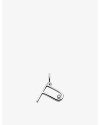Monica Vinader - Solitaire Diamond Initial P Sterling- And 0.035Ct Lab-Grown Diamond Pendant - Lyst