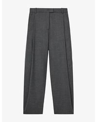 Reiss - Aries Barrel-Leg High-Rise Wool-Blend Trousers - Lyst