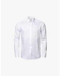 Eton - Cutaway-Collar Contemporary-Fit Cotton-Dobby Tuxedo Shirt - Lyst