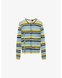 Loewe - X Paula's Ibiza Stripe Frayed-Trim Knit Cardigan - Lyst