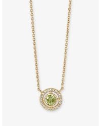 Astley Clarke - August Birthstone 14Ct- Peridot And 0.08Ct Lab-Grown Diamond Pendant Necklace - Lyst