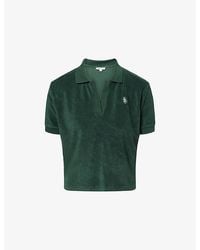 Sporty & Rich - Embroidered-Logo Cotton-Terry Polo Shirt - Lyst