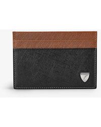 Aspinal of London - Slim Brand-plaque Leather Card Holder - Lyst