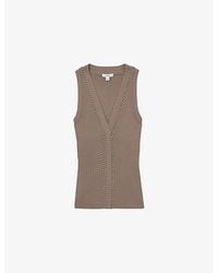 Reiss - Lanette Ribbed Knitted Vest Top - Lyst