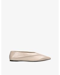 KHAITE - Miriam Ballerina Glazed Leather Flats - Lyst