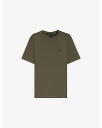 BOSS - Brand-Print Regular-Fit Stretch-Cotton T-Shirt - Lyst