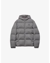 Prada - Logo-Plaque Hooded Wool Shell-Down Jacket - Lyst