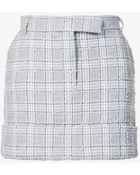 Thom Browne - Tweed Mid-rise Cotton-blend Mini Skirt - Lyst