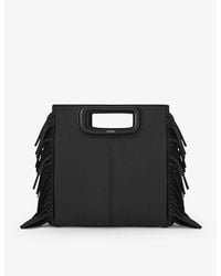 Maje - M Fringed-Trim Leather Cross-Body Bag - Lyst